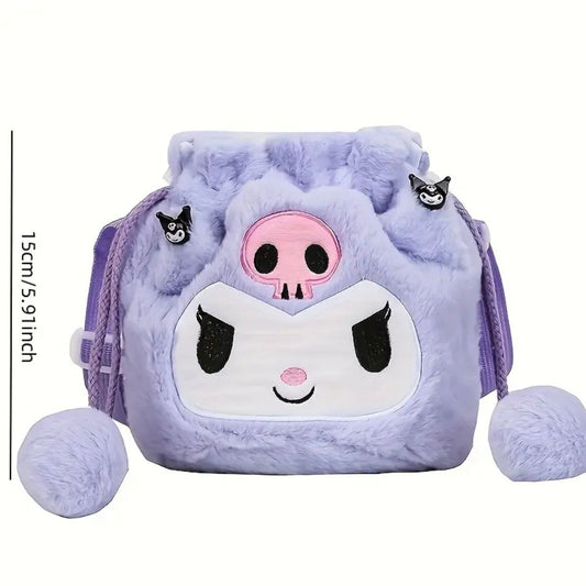 Cute Kuromi / MyMelody Plush Drawstring Bag