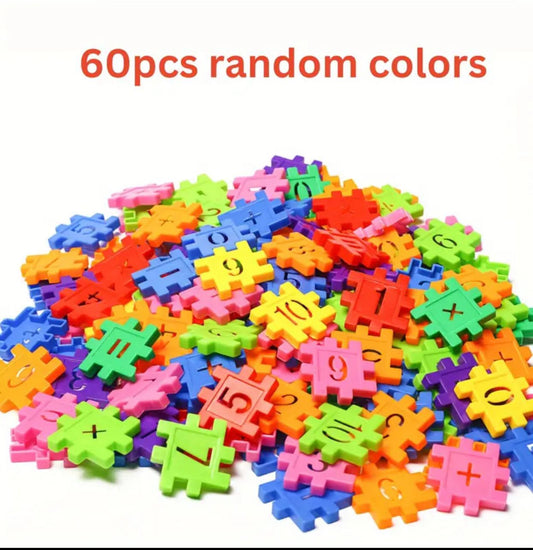 60-Piece Colorful Educational Puzzle Blocks